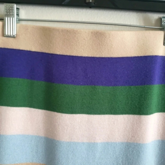 KULE Anthropologi Skirt Womens M Misty Blue Striped Multicolored Elastic Waist - Picture 2 of 7